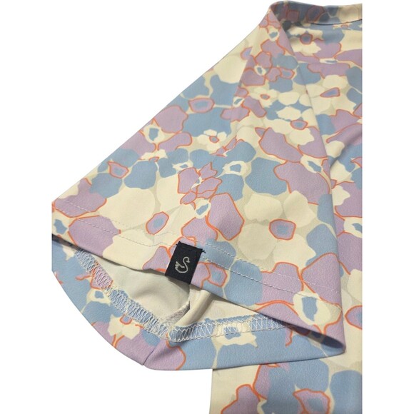 Swannies Golf Performance Polo Club Logo Collared Stretch Floral Men's L B25.1 - Picture 7 of 14